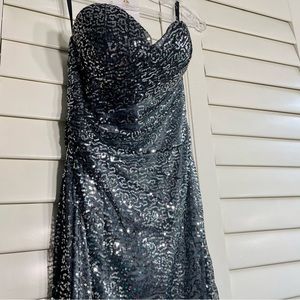 Formal Strapless Sequin Dress